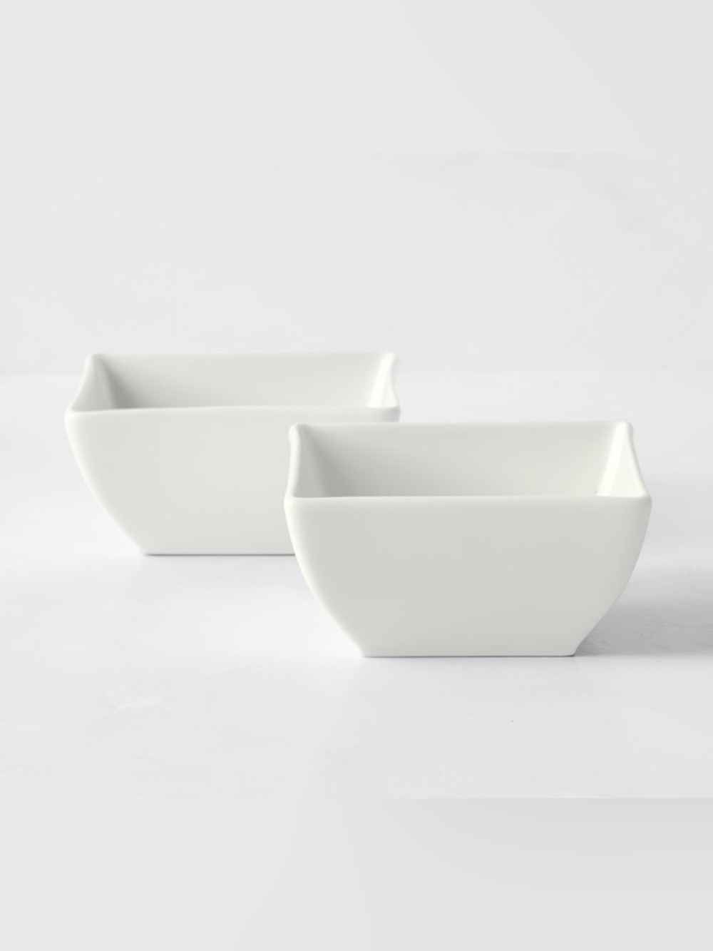 Williams Sonoma Apilco White Ceramic Square Serving Dipping Bowls - Set of 6